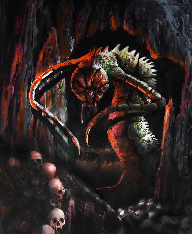 Cave Worm painting by Woody Welch