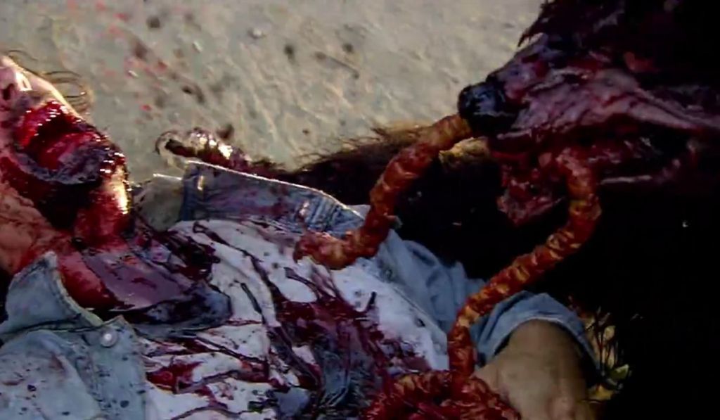 An intestine is chewed by the dire wolf