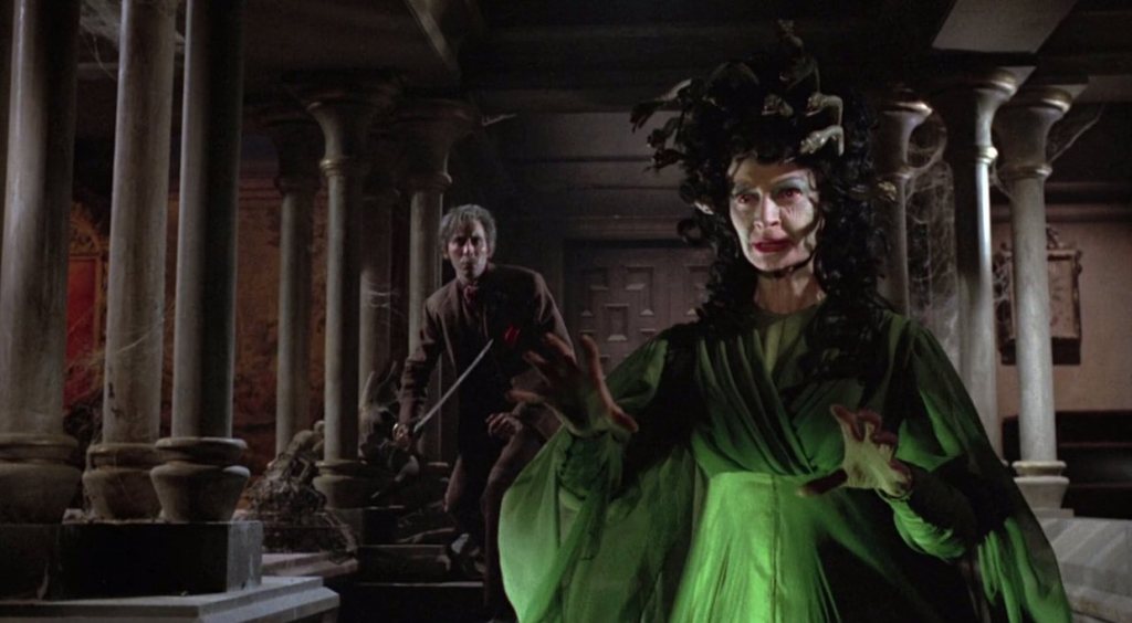 Megaera meets her match when Christopher Lee picks up a sword