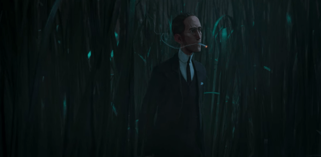 The passenger walks through the prairie