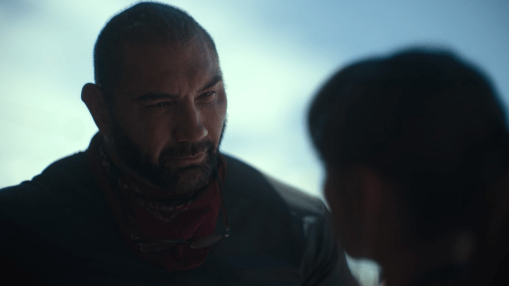 The hero chats with his daughter