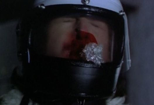 A biker gets blasted!