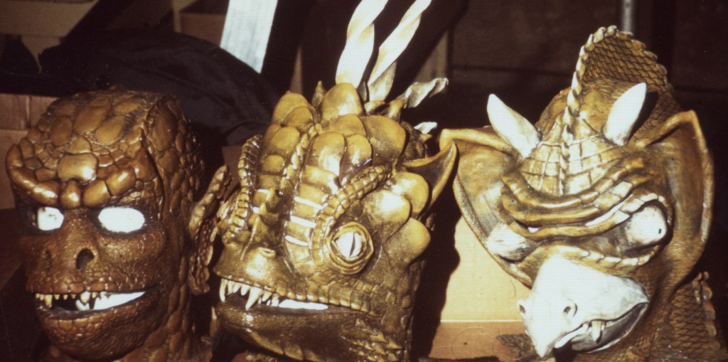Gargoyle masks sculpted by Stan Winston for background characters