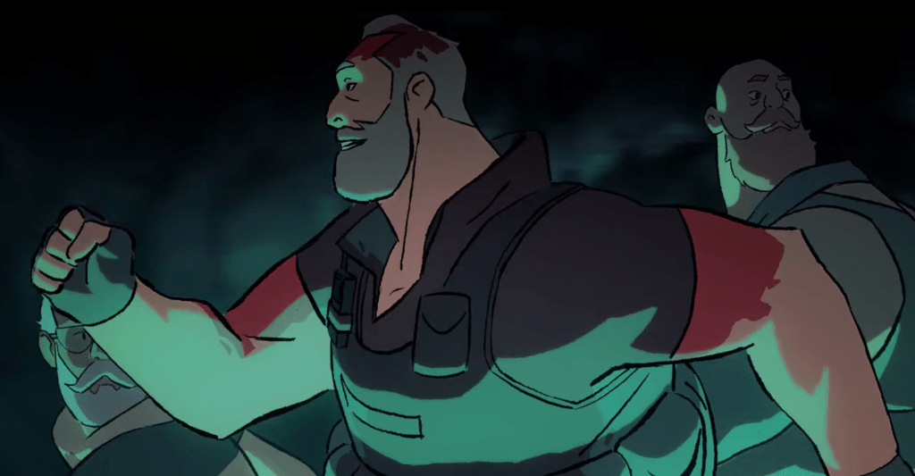 The characters run away