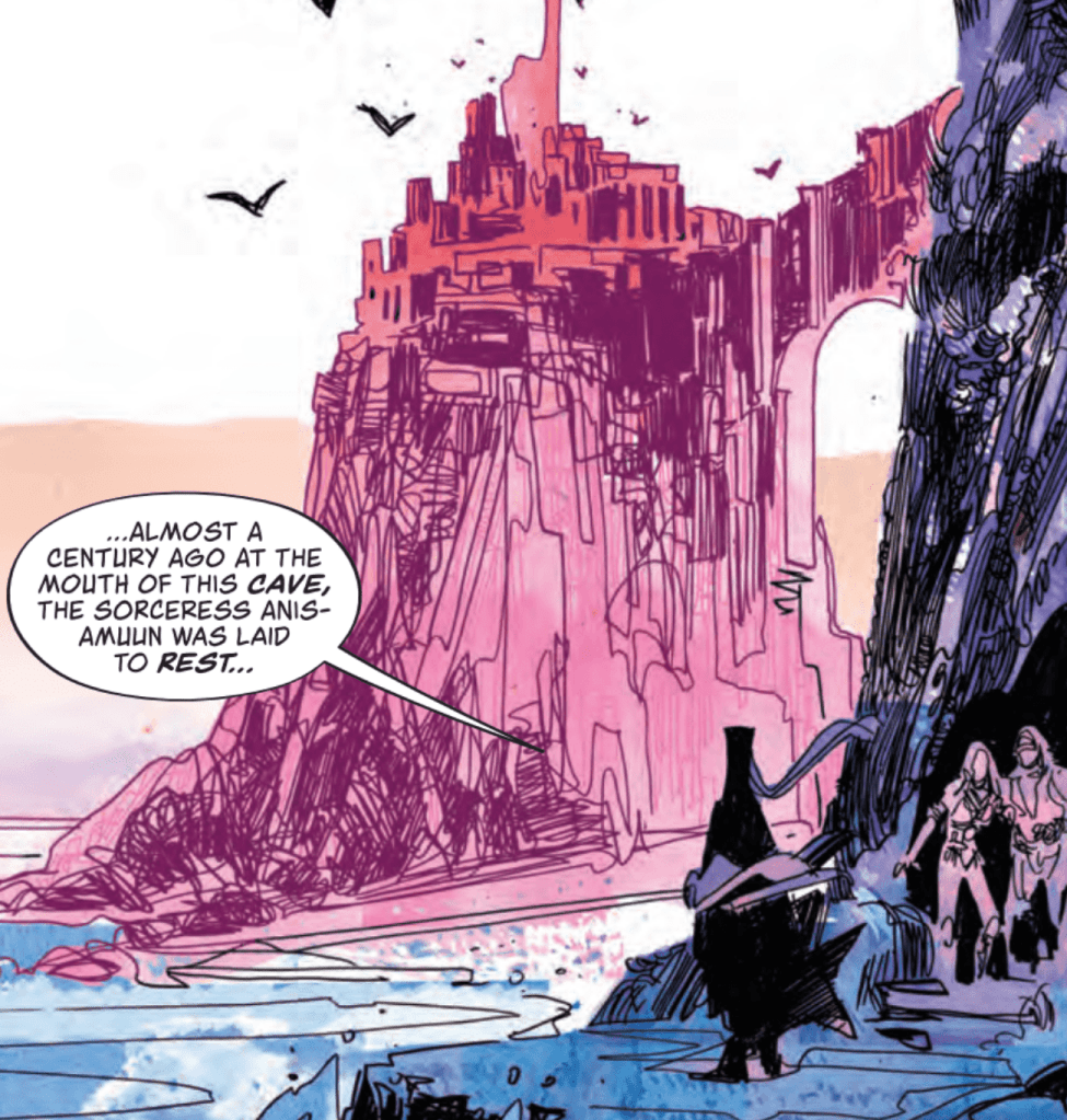 I love the scribbly detail and lush colours in each panel