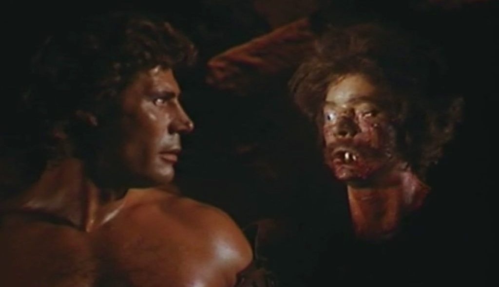 A floating mangled head