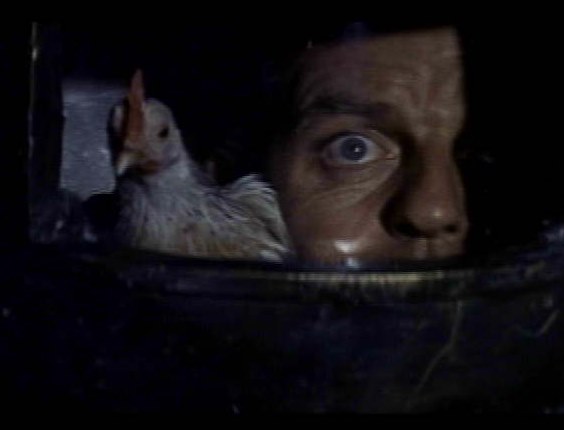 During the undersea chase scene Herbert the chicken sits in Tomlinson's diving helmet!