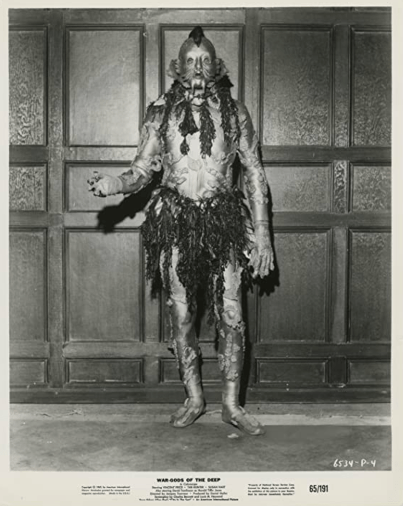 B&W shot of a gill man