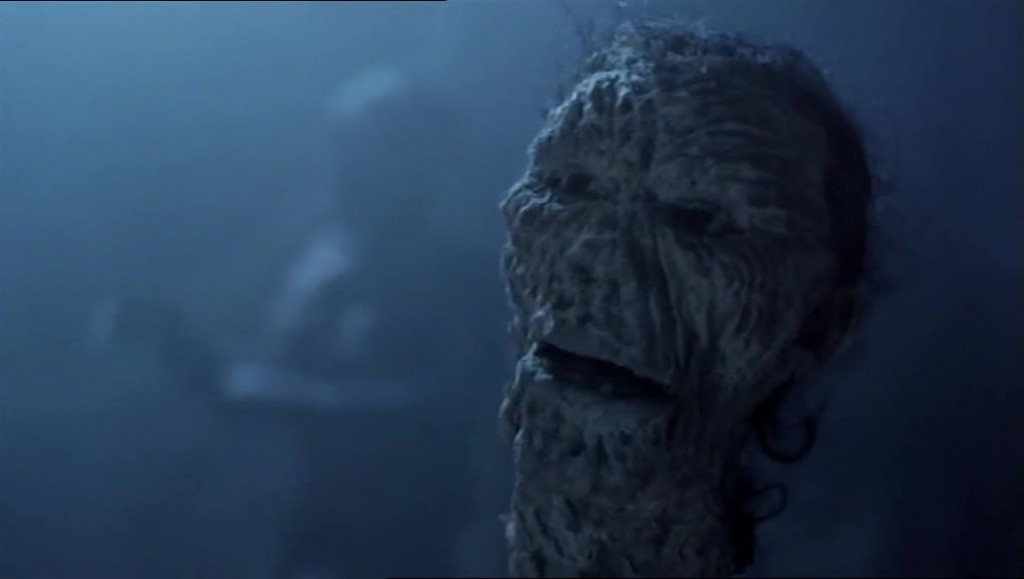 Full-scale zombie head used for close-ups