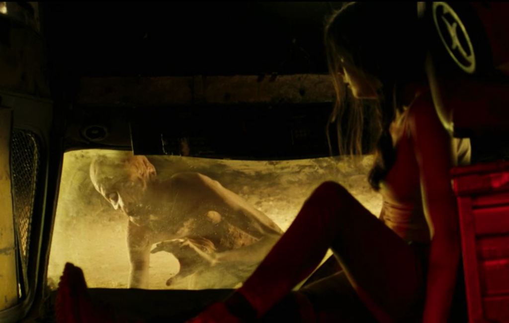 Trapped in her truck