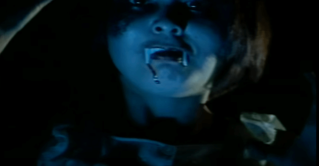 Now Lisa has vampire fangs!