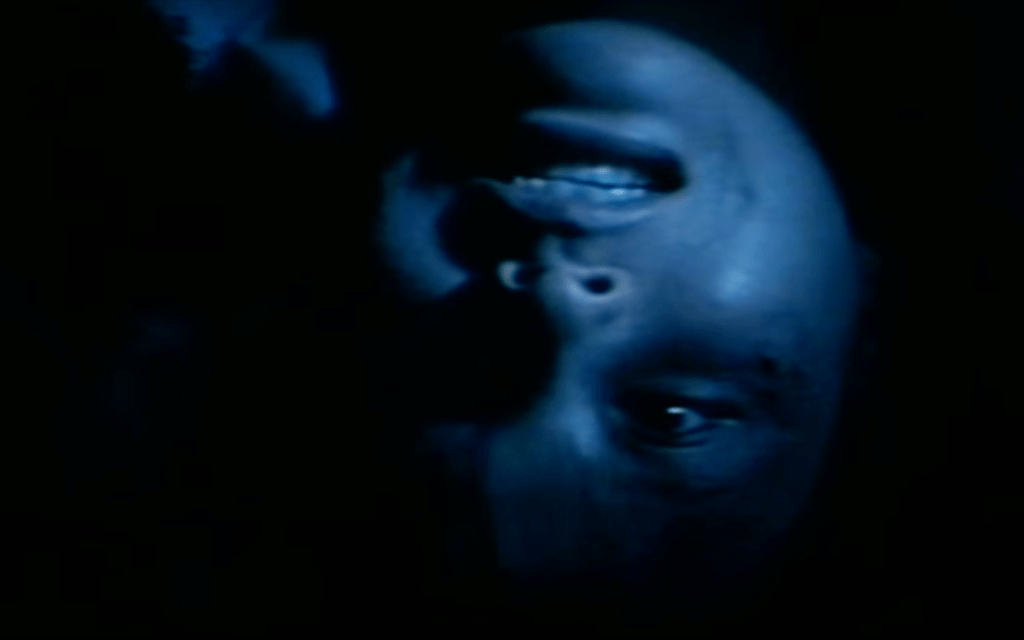 Blue-lit ghost lady!