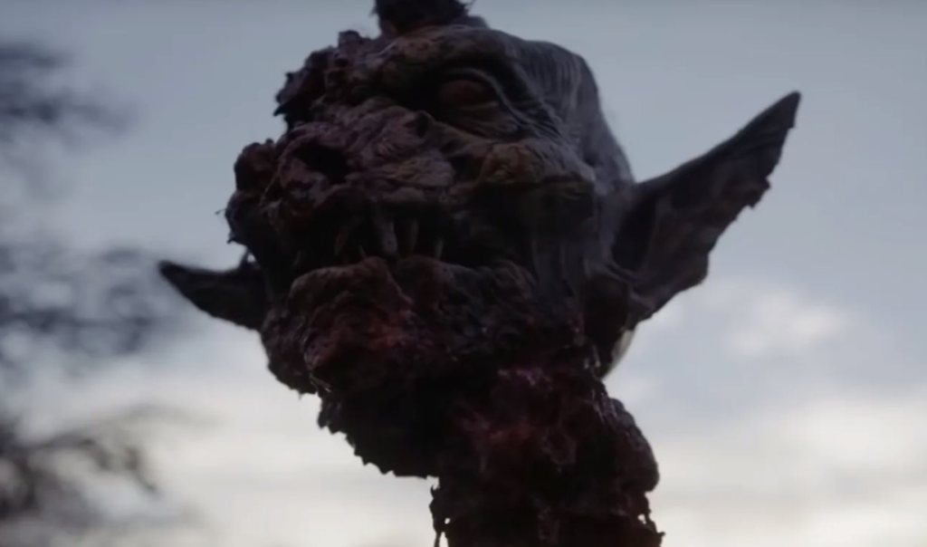 Monster head on a spike