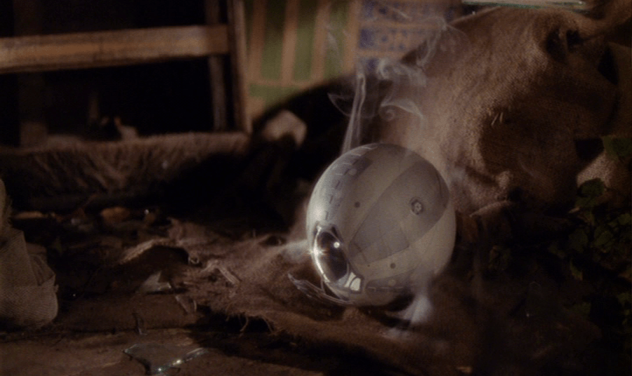 The hatch of the Glitterball’s mini-spacecraft opens...