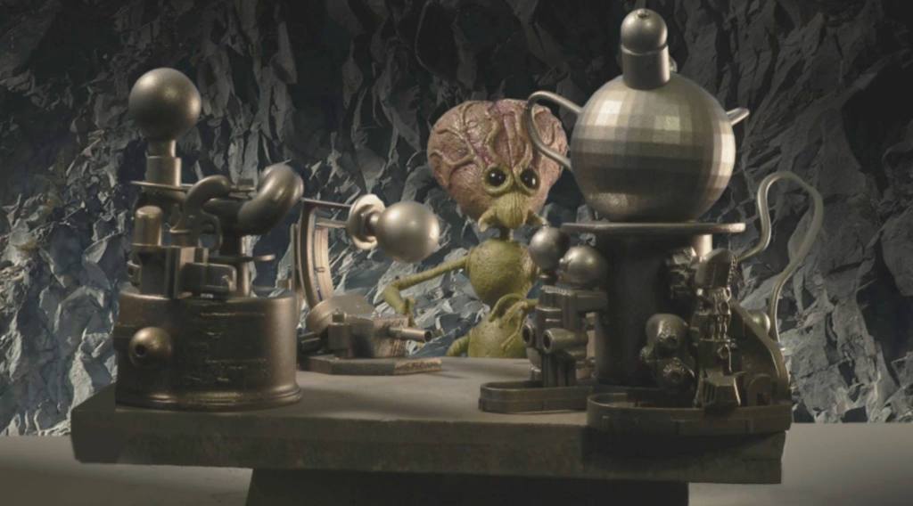 A Selenite tinkers with some apparatus