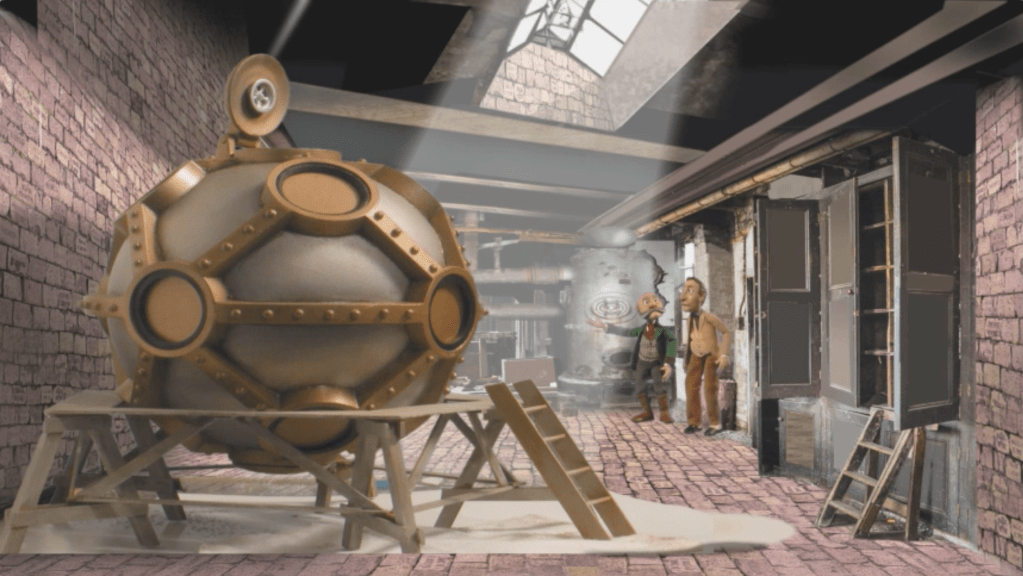  Eccentric scientist Cavor's sphere is ready for launch