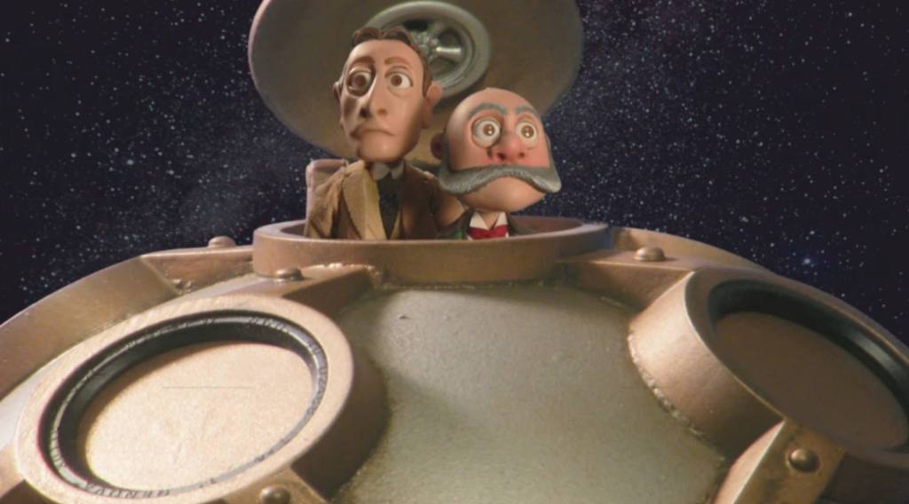 The protagonists arrive on the moon...