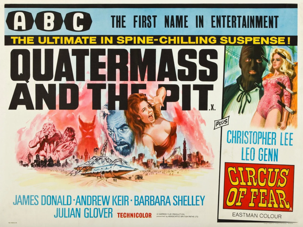 UK quad poster: Quatermass and the Pit/Circus of Fear