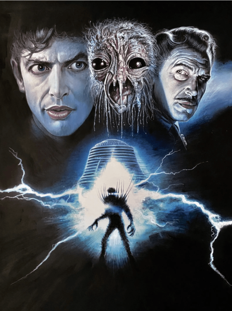 Italian video cover illustration (for The Fly Film Collection) by the great artist Enzo Sciotti