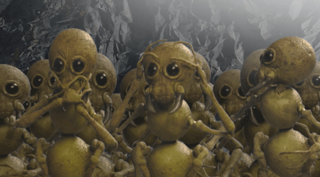 Selenites are shocked at the thought of the large-scale wars on Earth