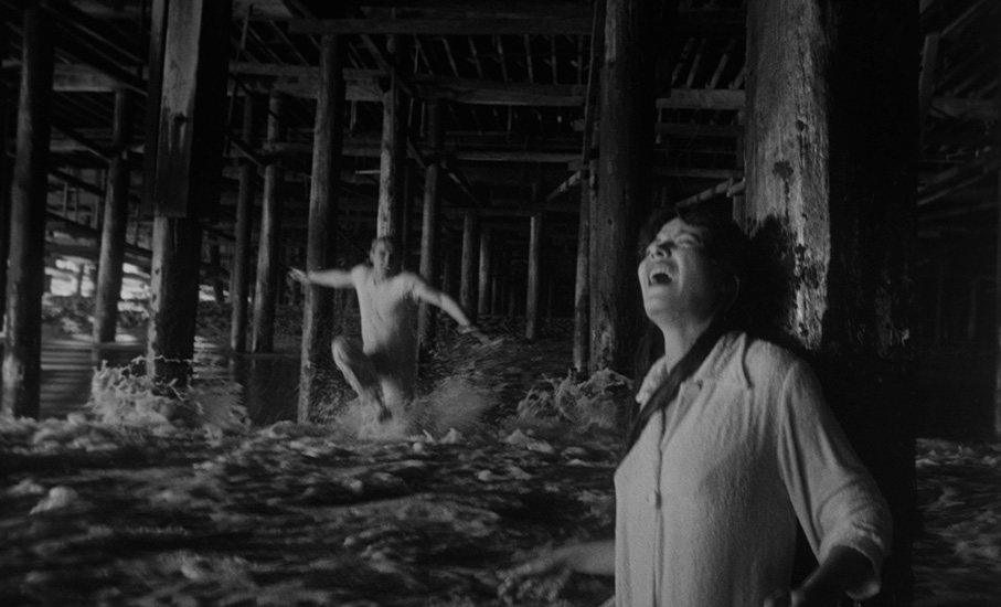 This is a great scene in the crashing waves under the pier