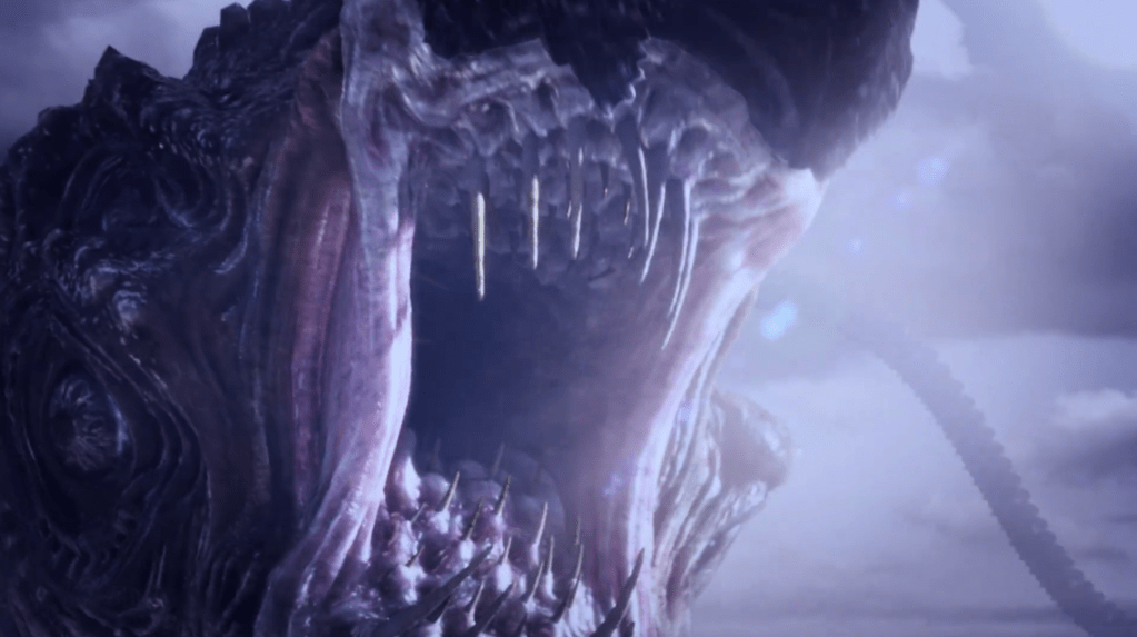 ...and he needs to shoot the rocket through the monster's mouth!