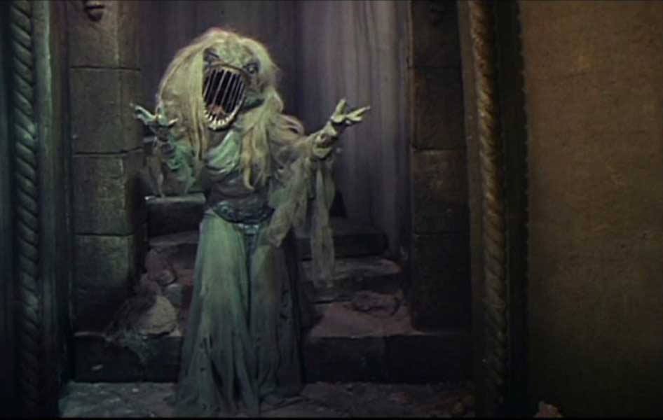 This witch-thing can blow powerful gusts of wind from its huge mouth!