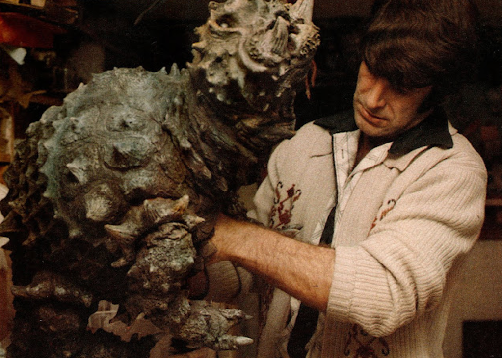 This shot of Roger with one of his Zaargs shows the size of some of the creature models he built