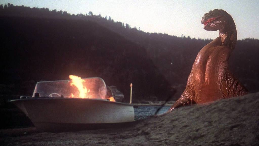 The grounded boat burns