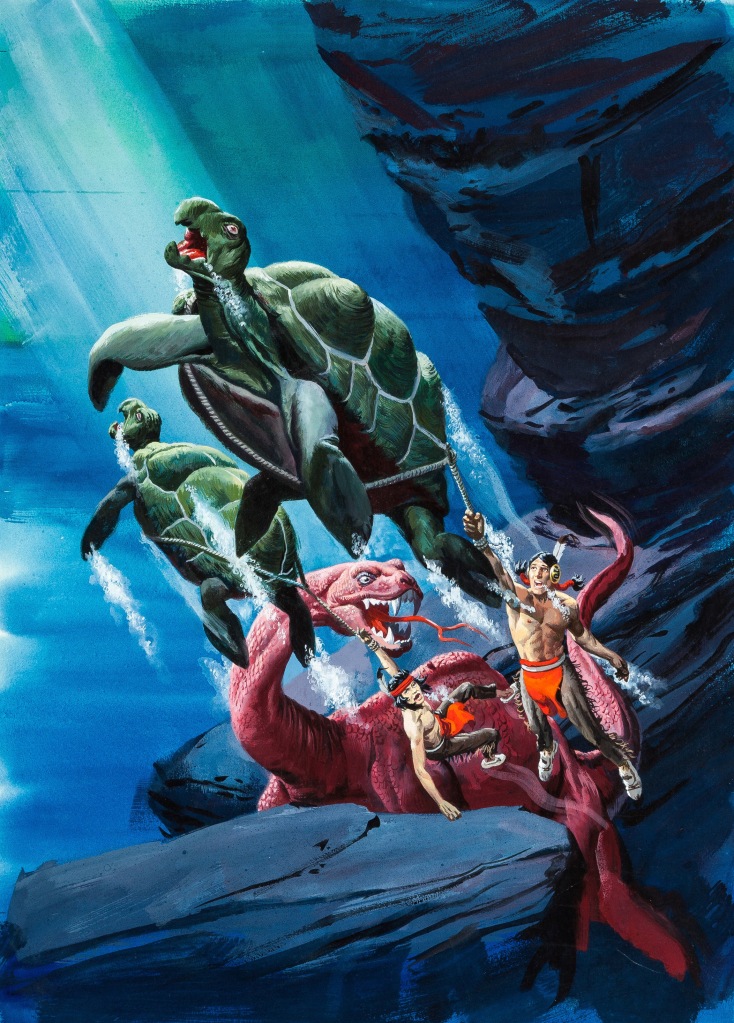 Painted artwork, without cover blurb, for Turok Son of Stone #74
