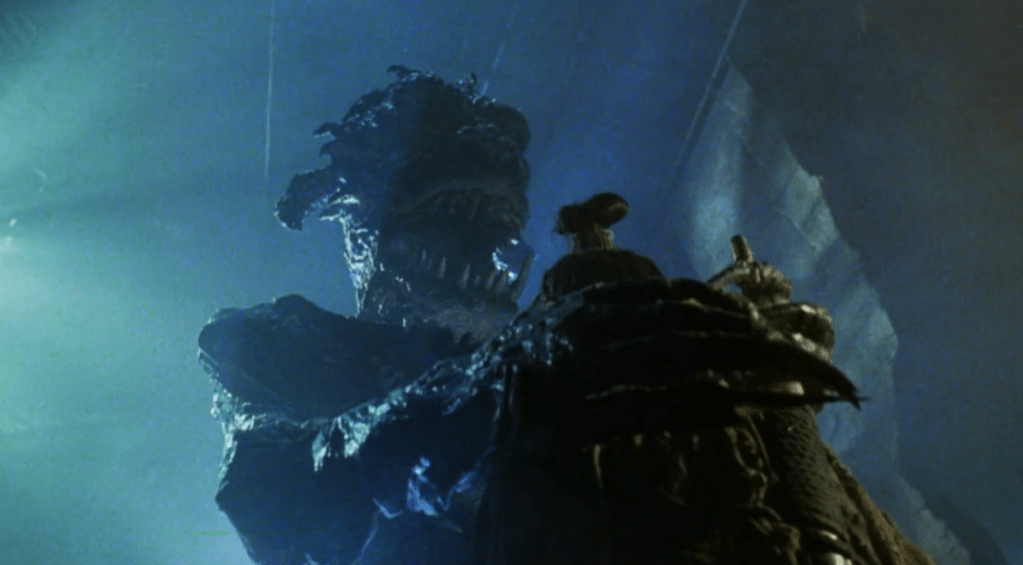 One of the shots of the corpse-monster that utilises the full-scale creature model