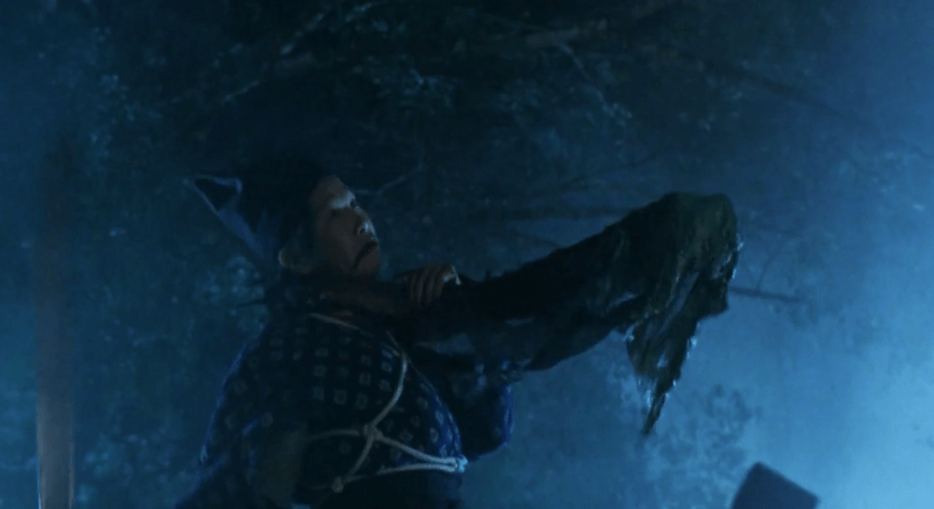 The demon monster's disembodied arm attacks a soldier!