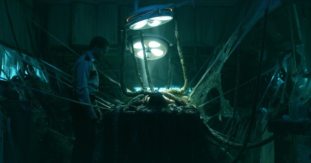 That shot of the operating room looks grimly cool, so here it is again...