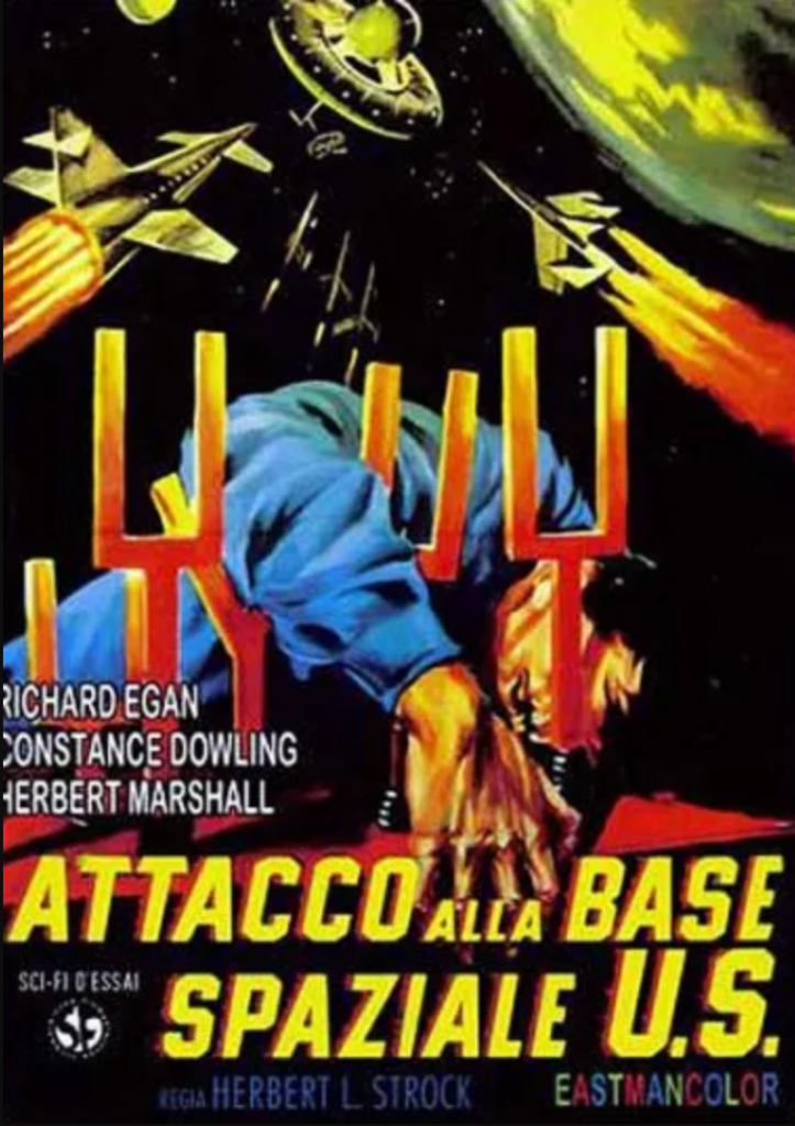 This Italian poster focuses on the death-by-tuning-forks moment