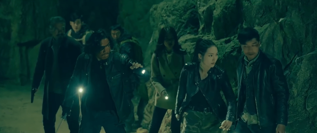 The team enter a cave tunnel...