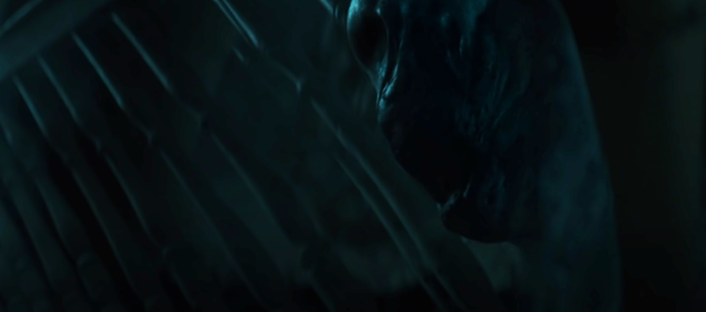 The creature's true appearance is revealed in the mirror's reflection