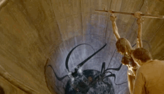 ...and here comes the tentacled god-monster!