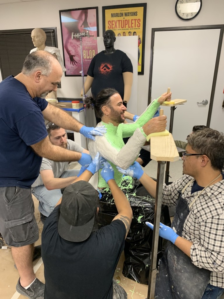 Rami Jaffee has his body cast for the film's standout chainsaw gore scene