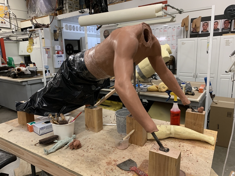 Rami Jaffee's death scene would eventually require pneumatic rigs and 55-gallon drums of blood pumping under the floor, in a fake bedroom tented off to prevent the blood from spraying everywhere!