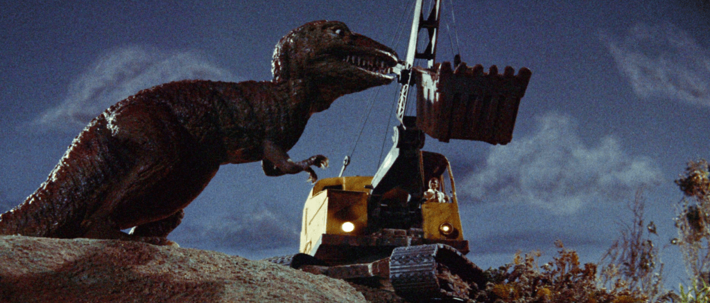 When prehistoric reptile meets a 20th century machine!