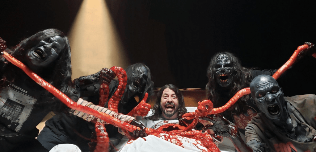 Dave enjoys his nightmare disemboweling scene!