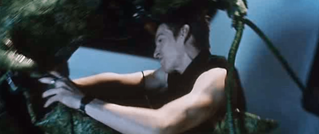 One of the flashbacks in which Edison recalls a fight with a man-sized lobster!?