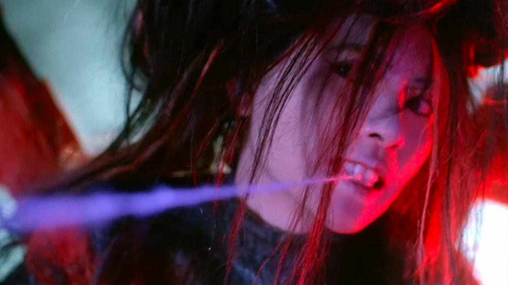 ...she can spit web from her mouth!