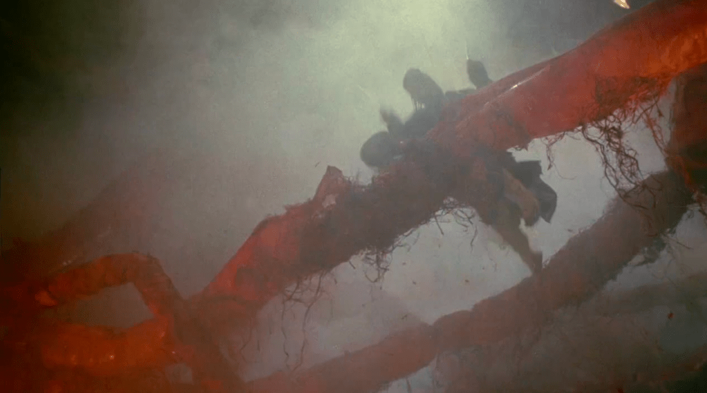 Spider Devil shrinks down and enters King Bull's guts!