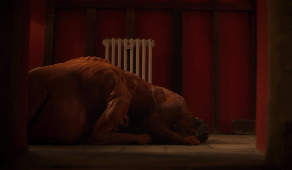 ...and it becomes a full-on body-horror set-piece...