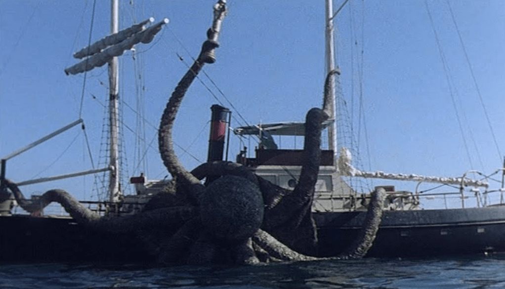 The octopus retrieves the gold artefact