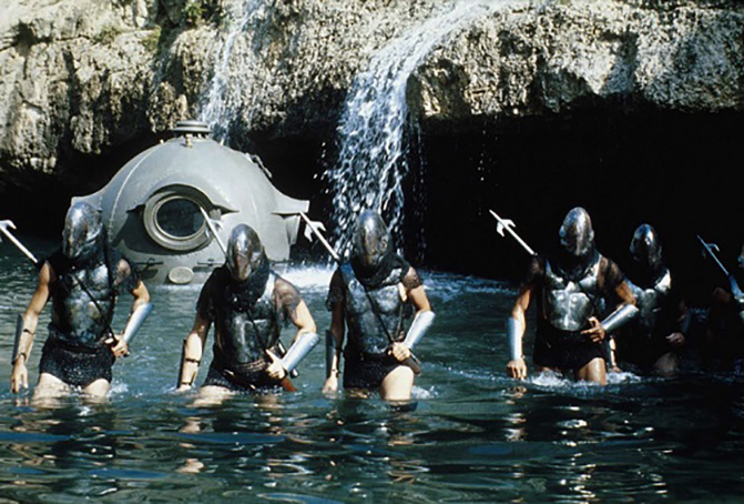 Shiny-helmeted Atlantean warriors