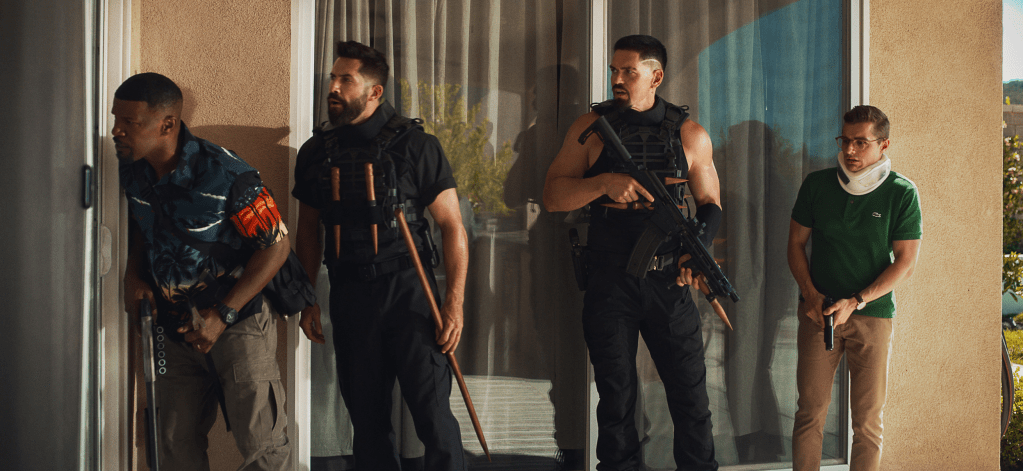 Jamie Fox, Scott Adkins, Steve Howey and Dave Franco