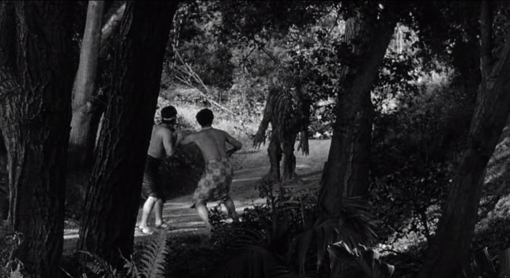 The wooden monster, known as Tabanga, paces (very slowly) through the trees...