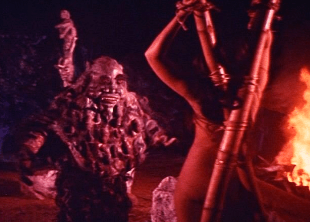 The globby monster approaches the sacrificial victim!